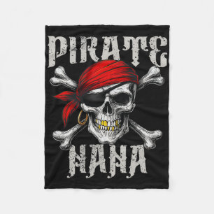 Pirate Nana Piratenflagge Flag und Skull Crossbone Fleecedecke