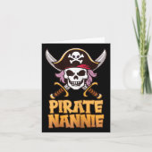Pirate Nannie Funny Captain Grandma Halloween Cost Karte (Vorderseite)