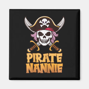 Pirate Nannie Funny Captain Grandma Halloween Cost Magnet