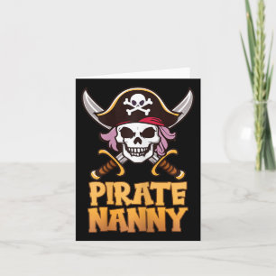 Pirate Nanny Funny Captain Matching Halloween Cost Karte