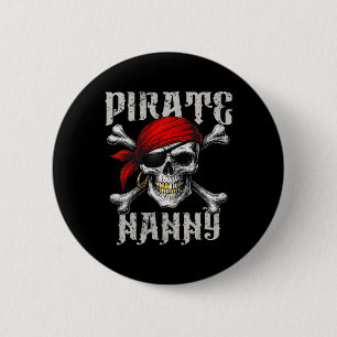 Pirate Nanny Piratenflagge Flag und Skull Crossbon Button