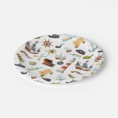 Pirate Nautic Icons Pappteller (Schrägansicht)