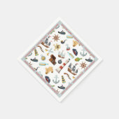Pirate Nautic Icons Serviette (Ecke)