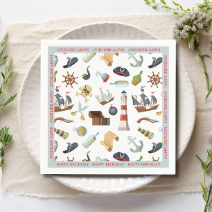 Pirate Nautic Icons Serviette