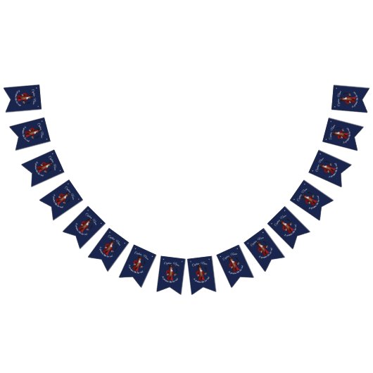 Pirate Nautical Blue Boy Wimpelkette (Alle)