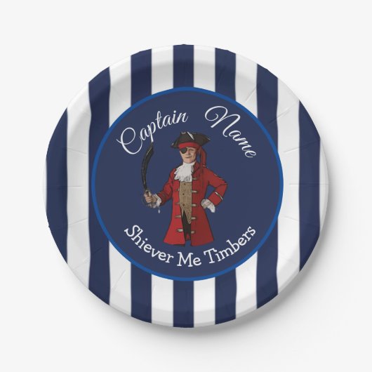 Pirate Nautical Boy Pappteller (Vorderseite)