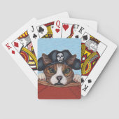 Pirate Niedlich überrascht Braunstreifen Katze Spielkarten (Rückseite)