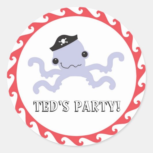 Pirate Octopus Gevor Sticker (Vorderseite)