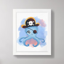 Pirate Octopus Kinderzimmer Decor Poster