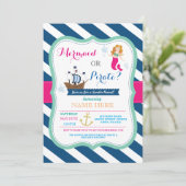 Pirate oder Mermaid Baby Showaufenthalt Einladung (Stehend Vorderseite)