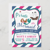 Pirate oder Mermaid Gender Reveal Party Einladung (Vorderseite)