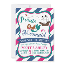 Pirate oder Mermaid Gender Reveal Party Einladung