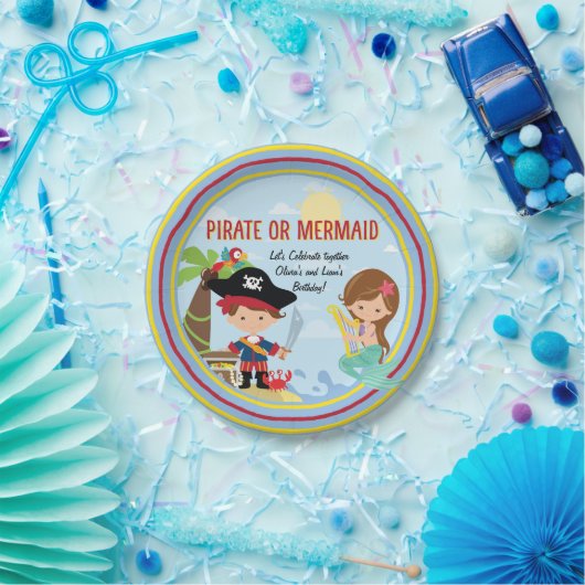 Pirate oder Mermaid Pappteller (Party)