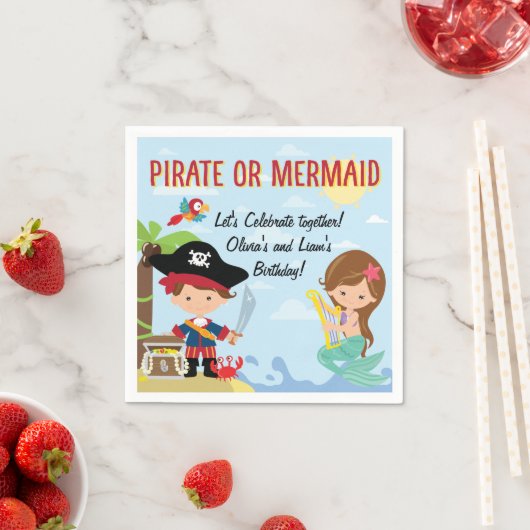 Pirate oder Mermaid Serviette (Beispiel)