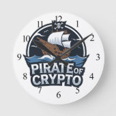 Pirate of Crypto Runde Wanduhr (Vorderseite)