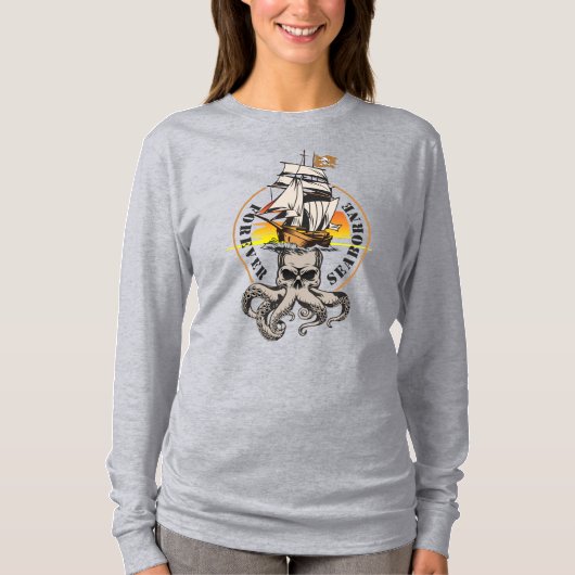 Pirate of Seaborne (BLK) | Frauen Langschläfchen T-Shirt (Vorderseite)