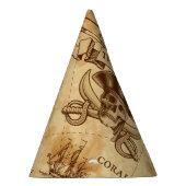 Pirate Old Vintag Treasmap Geburtstagsparty Partyhütchen (Rechts)