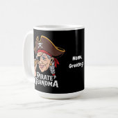 Pirate Oma Funny Oma Halloween Kostüm Kaffeetasse (Vorderseite Links)