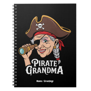 Pirate Oma Lustige Oma Halloween Kostüm Notizblock