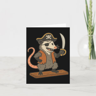 Pirate Opossum Funny Halloween Kostüm Possum Liebe Karte