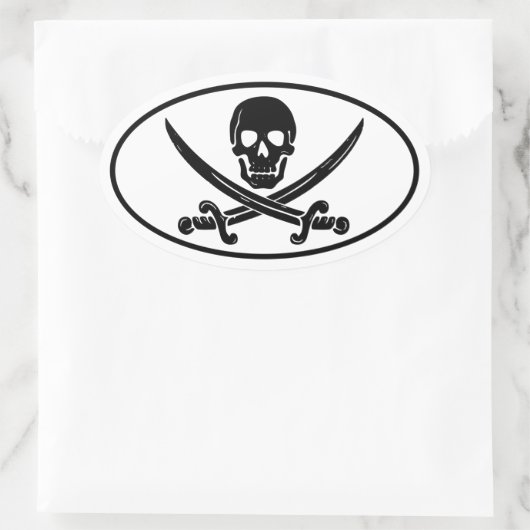 Pirate Ovaler Aufkleber (Tasche)
