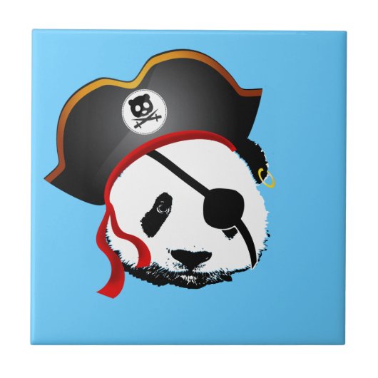 Pirate Panda Fliese (Vorderseite)