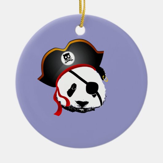 Pirate Panda Keramik Ornament (Vorne)