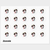 Pirate Panda Runder Aufkleber (Blatt)