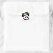 Pirate Panda Runder Aufkleber (Tasche)