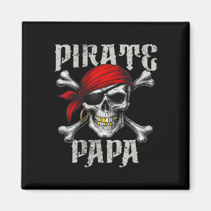 Pirate Papa Piratenflagge Flag und Schädelknochen Magnet