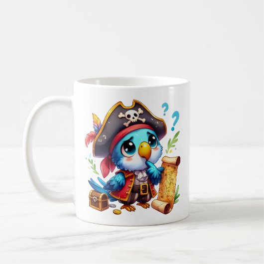 Pirate Parrot Cute Adventure Art Kaffeetasse (Links)