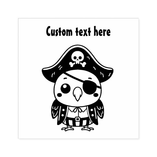 Pirate Parrot Gummistempel (Prägung)