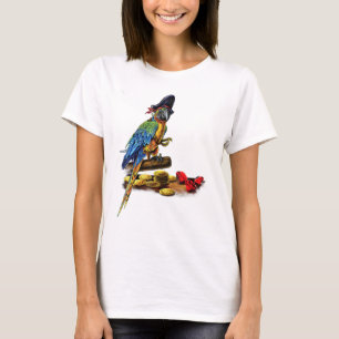 Pirate Parrot Maccaw Halloween Karibohne farbenfro T-Shirt