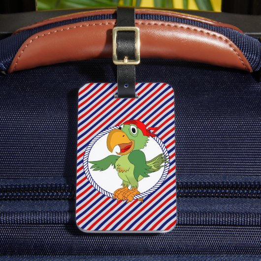 Pirate Parrot Nautical Personalisiert Gepäckanhänger (Vorderseite Insitu 2)