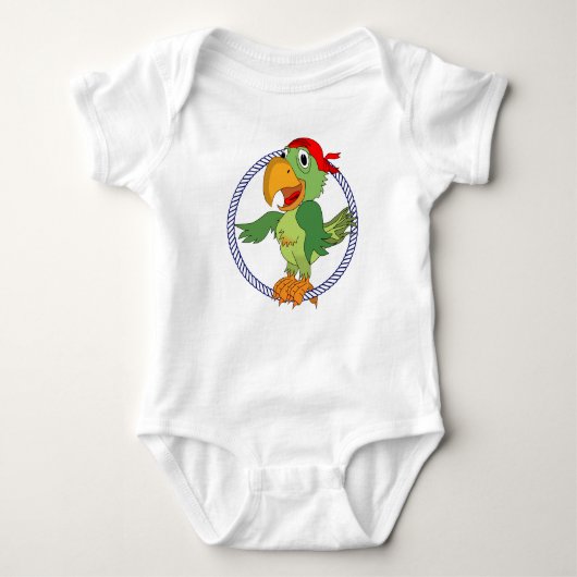 Pirate Parrot Nautical Print Baby Strampler (Vorderseite)