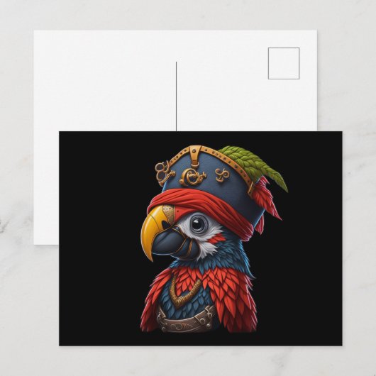 Pirate Parrot Postkarte (Vorne/Hinten)