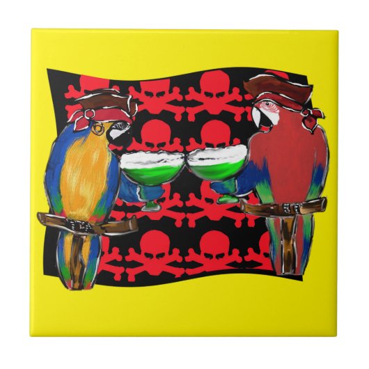 Pirate Parrots Fliese (Vorderseite)