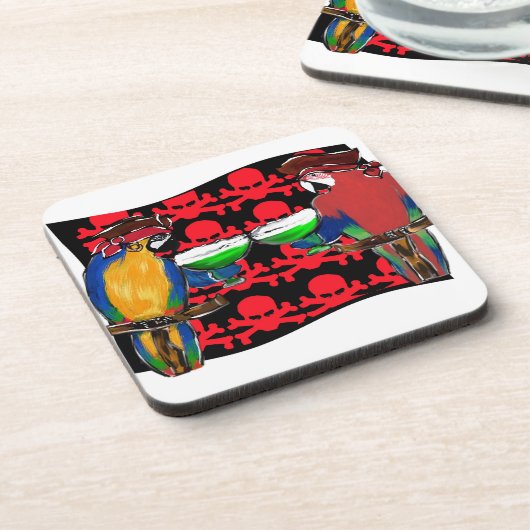 Pirate Parrots Getränkeuntersetzer (Linke Seite)