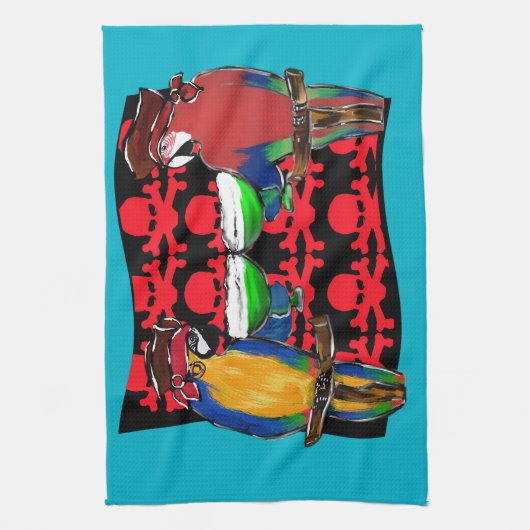 Pirate Parrots Handtuch (Vertikal)