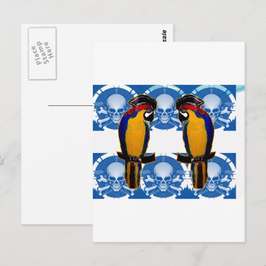 Pirate Parrots Postkarte (Vorne/Hinten)