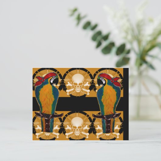 Pirate Parrots Postkarte (Stehend Vorderseite)