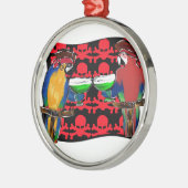 Pirate Parrots Silbernes Ornament (Links)