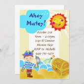 Pirate Party Birthday Einladung (Vorne/Hinten)