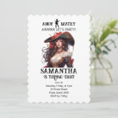 Pirate Party Birthday Girl Einladung (Stehend Vorderseite)