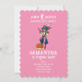 Pirate Party Birthday Pink Girl Einladung (Vorderseite)