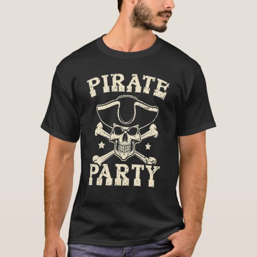 Pirate Party Caribbean Buccaneer Pirate T-Shirt (Vorderseite)