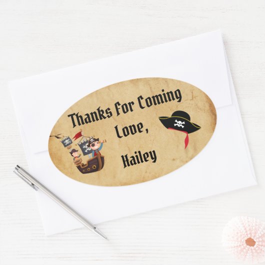 Pirate Party Danke, Aufkleber (Umschlag)