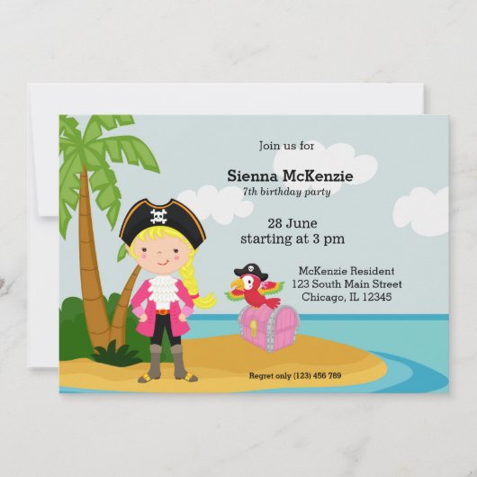 Pirate Party Einladung (Vorderseite)