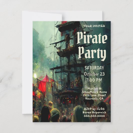 Pirate Party Einladung (Vorderseite)