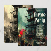 Pirate Party Einladung (Vorne/Hinten)